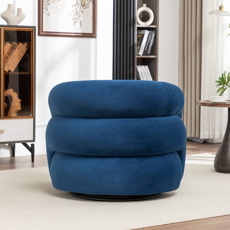 SEYNAR Modern Glam Velvet 360 Degree Swivel Accent Armchair with Tufted Back