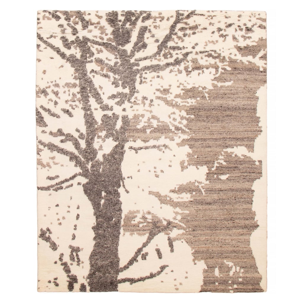 ECARPETGALLERY Hand-knotted Tangier Cream Wool Rug - 8'2 x 10'0