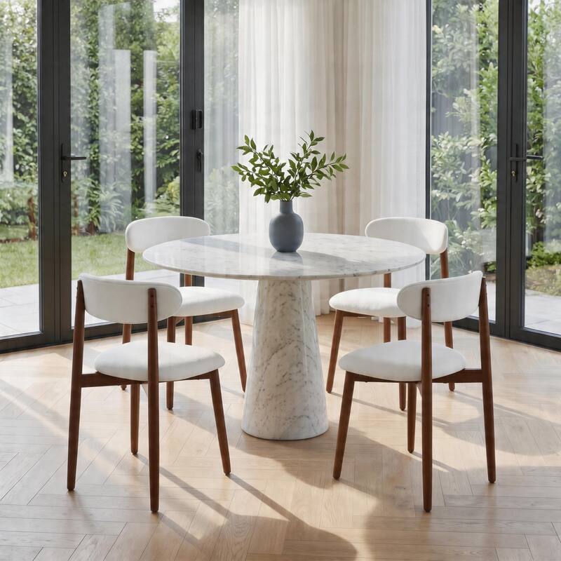 Modern Upholstered Linen Kitchen Dining Chair
