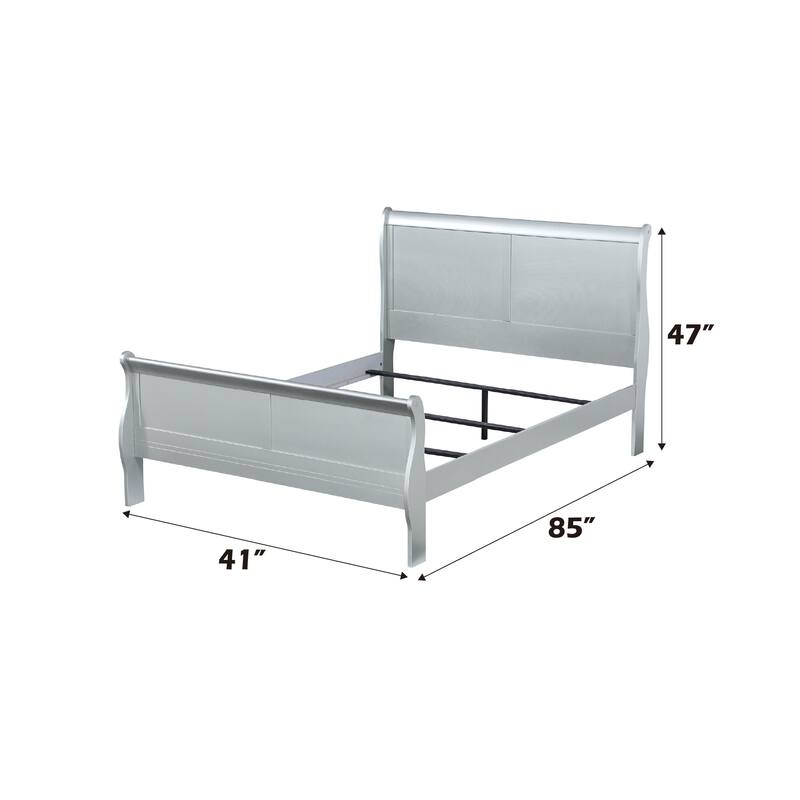 Platinum Finish Twin Bed