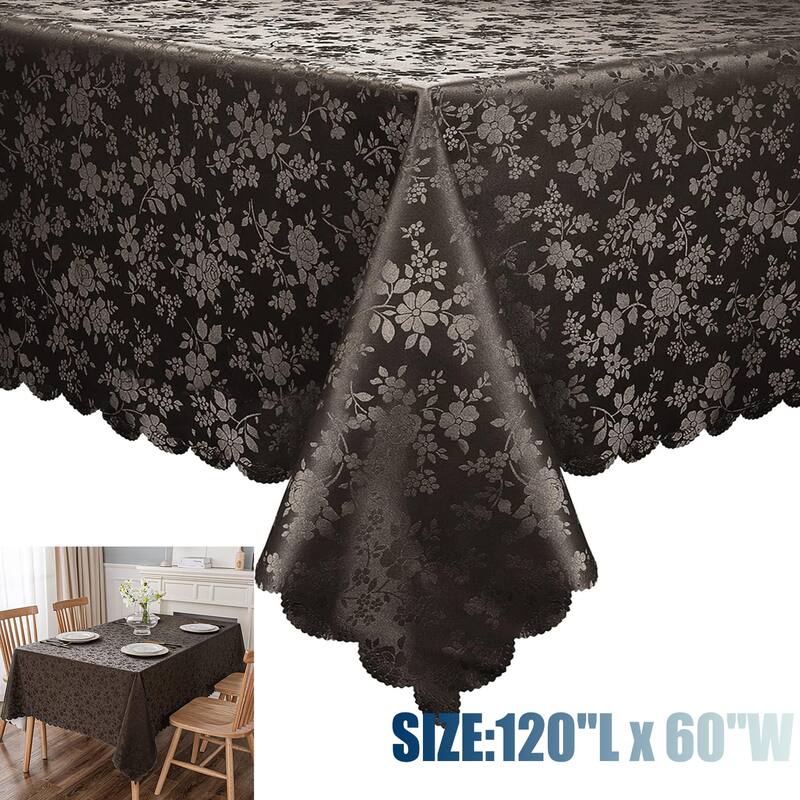 Waterproof Wipeable Vinyl Tablecloth,Rectangle Heavy Duty Table Cloth,120"L x 60"W