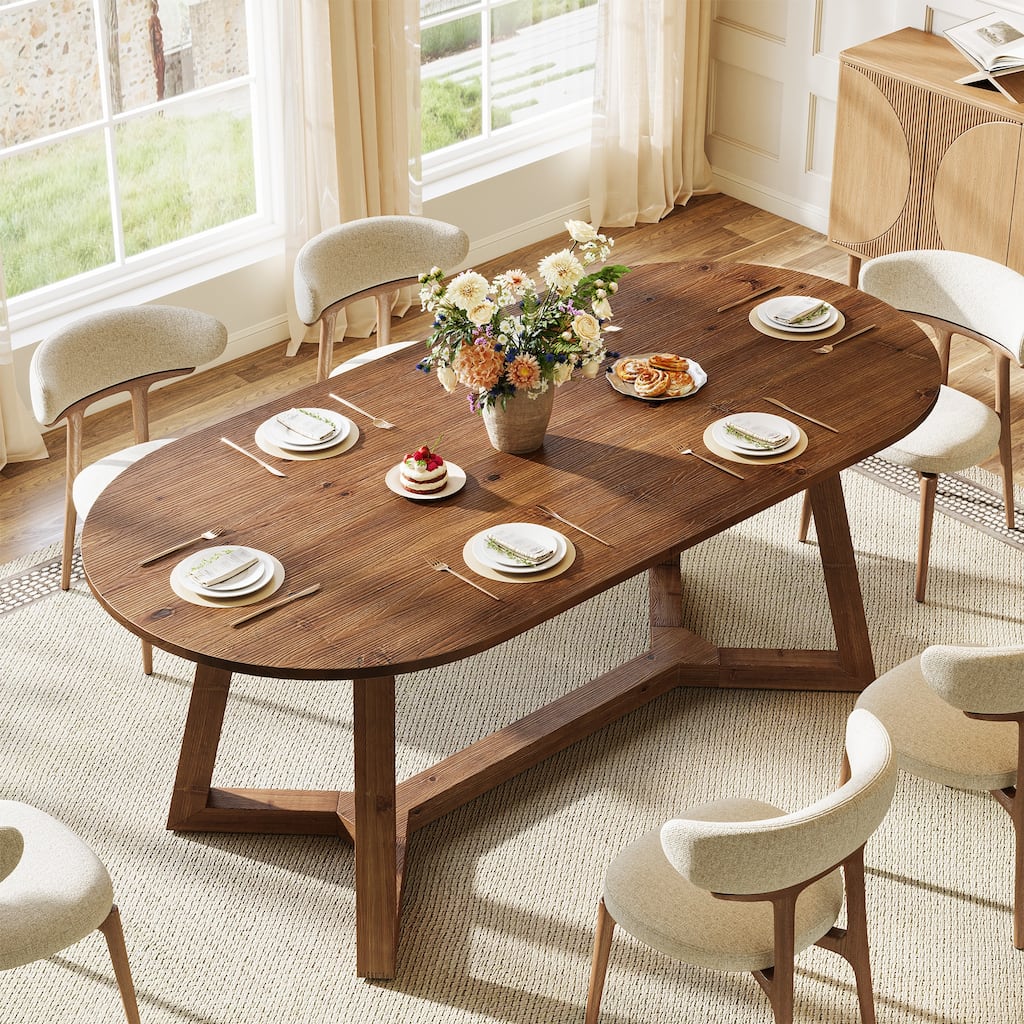 Solid Wood Dining Table, Kitchen Table, Living Room Office Accent Dining Table Gathering Table