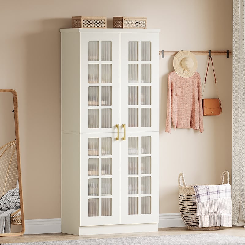 9-Tier Modern Shoe Storage Cabinet with Doors and Adjustable Shelves