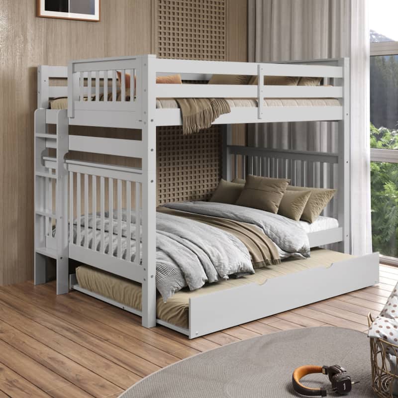 Taylor & Olive Trillium Full over Full Bunk Bed, Full Trundle - Grey