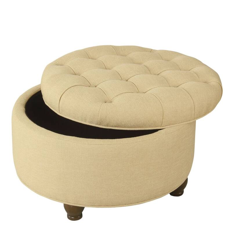 Copper Grove Lamentin Tufted Round Storage Ottoman