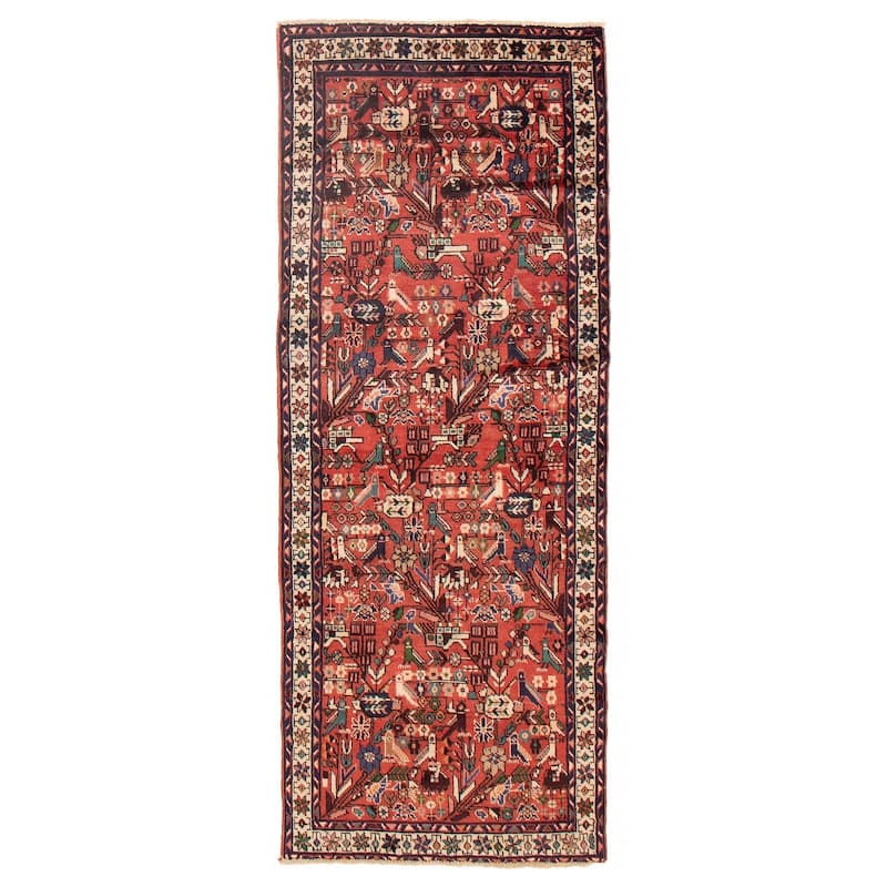 ECARPETGALLERY Hand-knotted Andelz Red Wool Rug - 3'1 x 8'2 - Red - 3'1 x 8'2