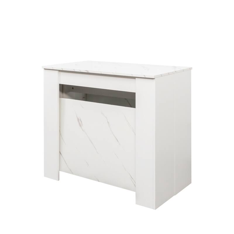 GDF Studio - Lalia Modern Multifunctional Extendable Dining Table with Storage Panels - 118.11"