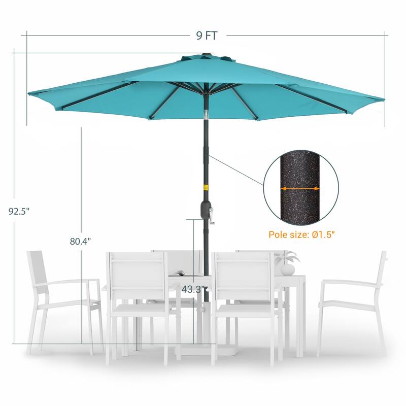 LIVOOSUN 9ft Patio Umbrella Outdoor Table Umbrella with Tilt and Crank