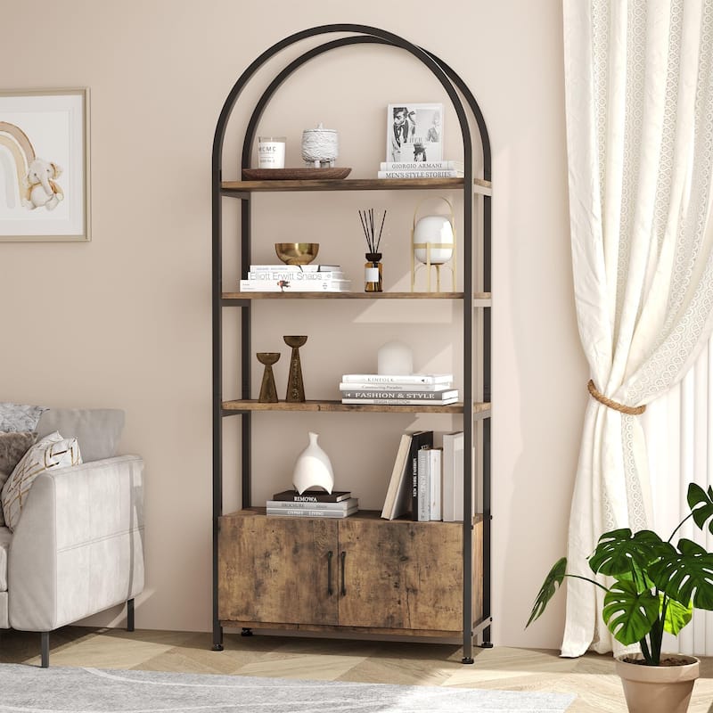 71.5 Inch Tall Bookshelf with Door