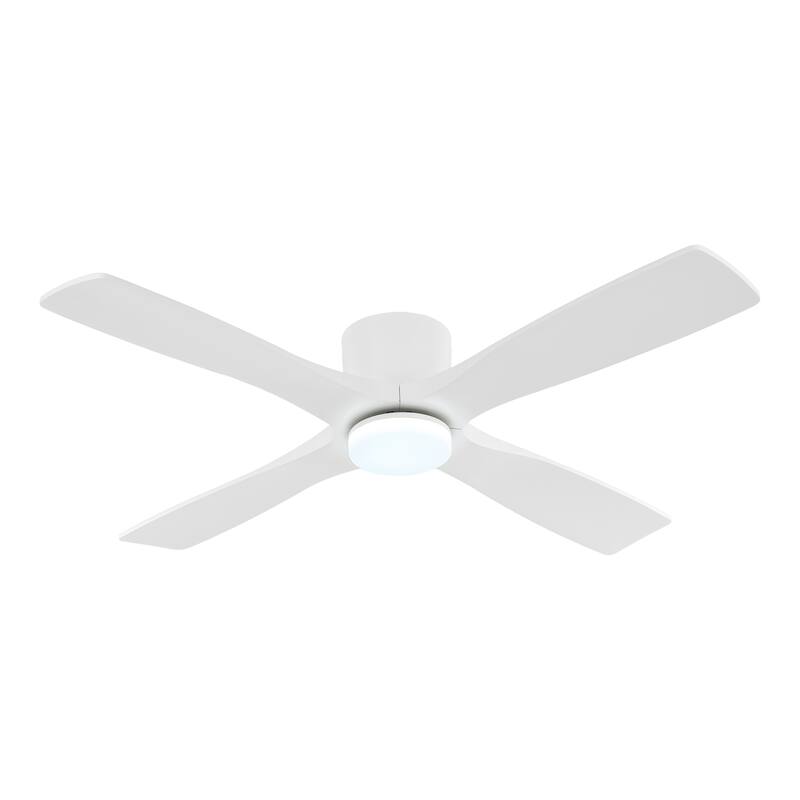 WINGBO 60" Flush Mount DC Ceiling Fan with Lights, 4 Reversible Blades, Hugger Low Profile Indoor Ceiling Fan