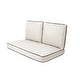 preview thumbnail 127 of 163, Haven Way Universal Outdoor Deep Seat Loveseat Cushion Set 46x26 - Linen w/ Black Piping