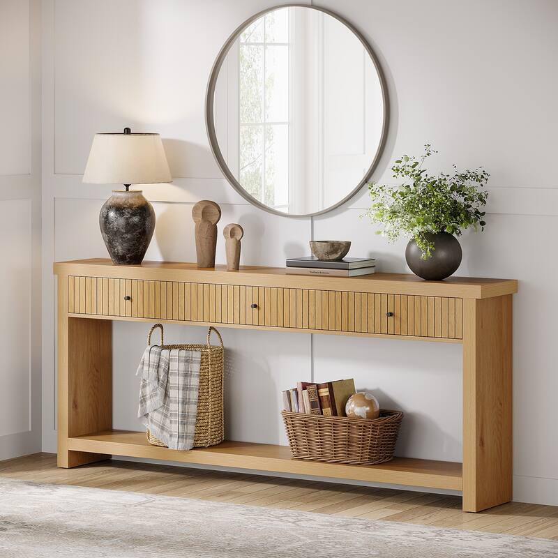 70.9" Extra Long Console Table with Drawers & Storage, Entryway Sofa Couch Foyer Accent Table for Living Room Hallway Entrance