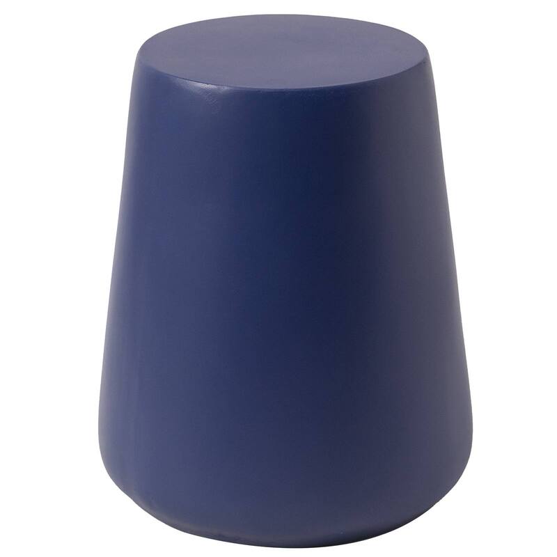 14" Round Side Table in Fiberstone with Tapered Base Design Glint Collection - Saphire Blue