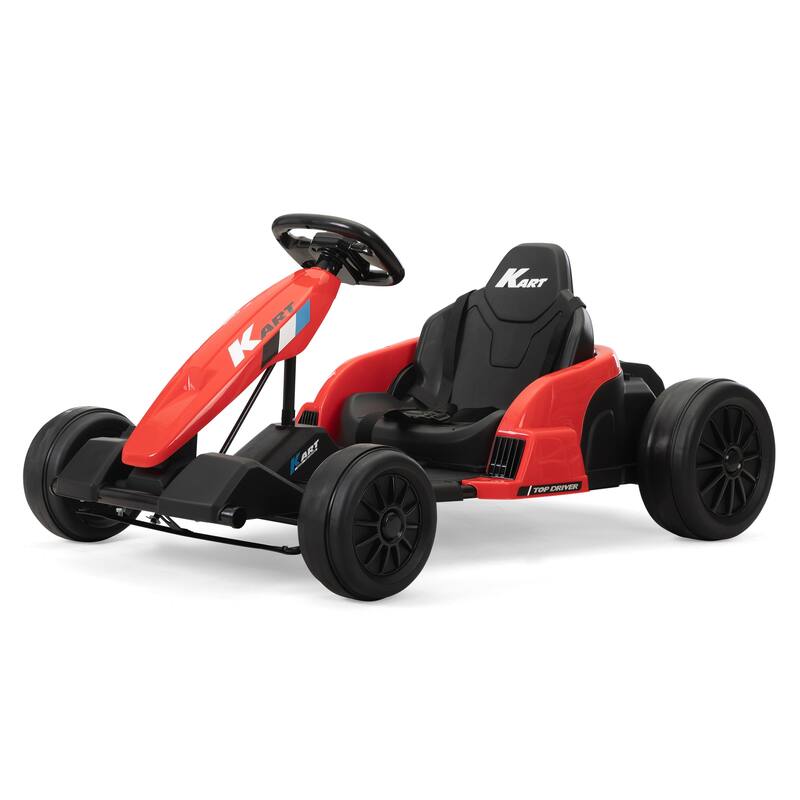 24V Electric Kids Go Kart with 8 mph Max Speed, Drift Function, Safety Gear, and Music, for Ages 4-16