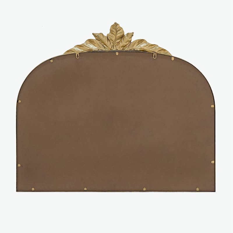 39.5" x 35" Gold Arched Mirror with Metal Frame