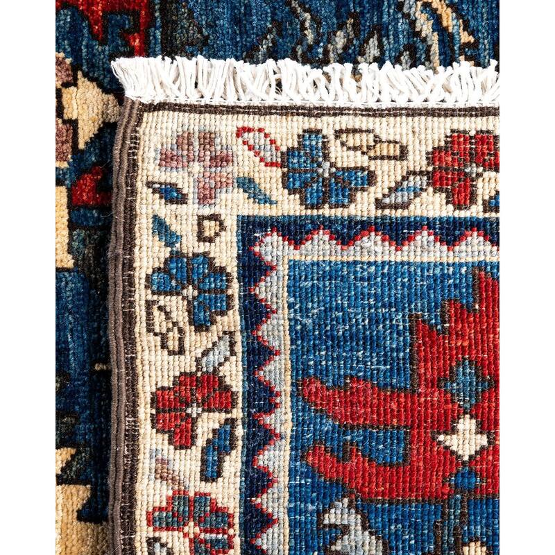 Serapi One-of-a-Kind Hand-Knotted Runner Rug - Light Blue, 2' 7" x 9' 6" - 2' 7" x 9' 6"