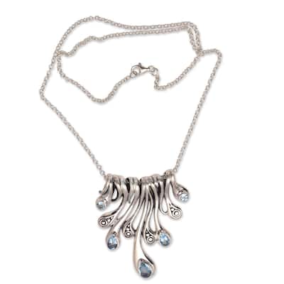 NOVICA Angels Tears, Blue topaz pendant necklace
