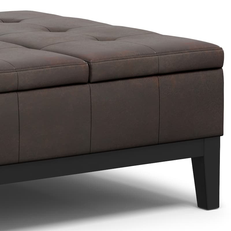 WYNDENHALL Lancaster 36 inch Wide Contemporary Square Storage Ottoman