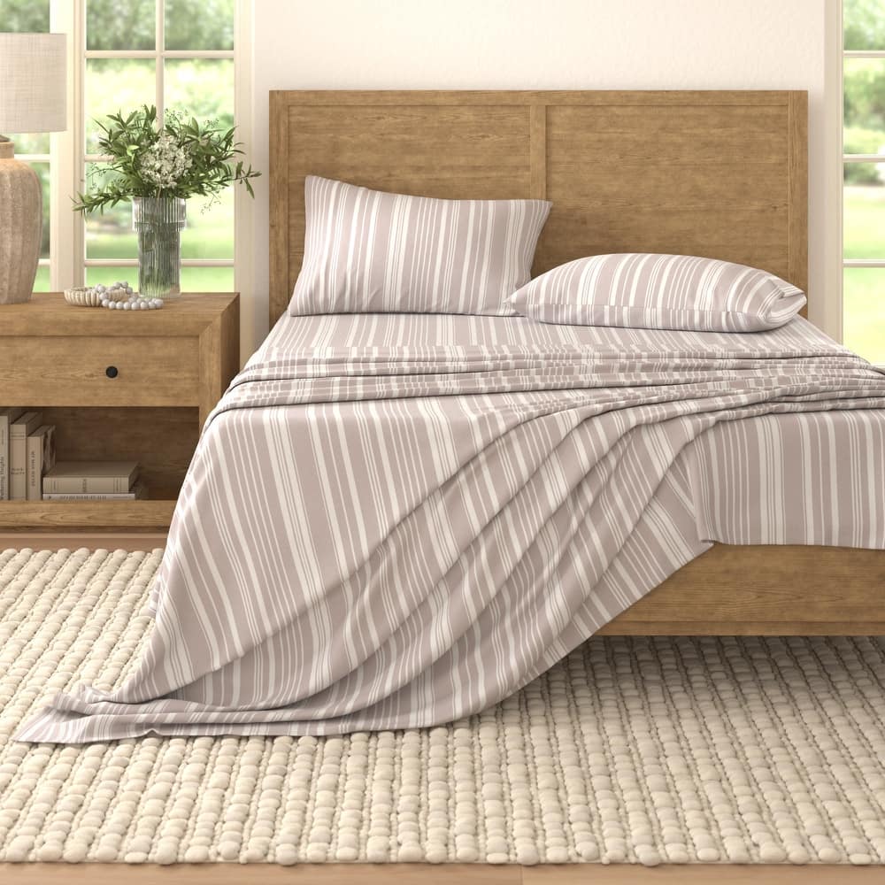 Linery & Co. Striped Brushed Microfiber Bed Sheet Set