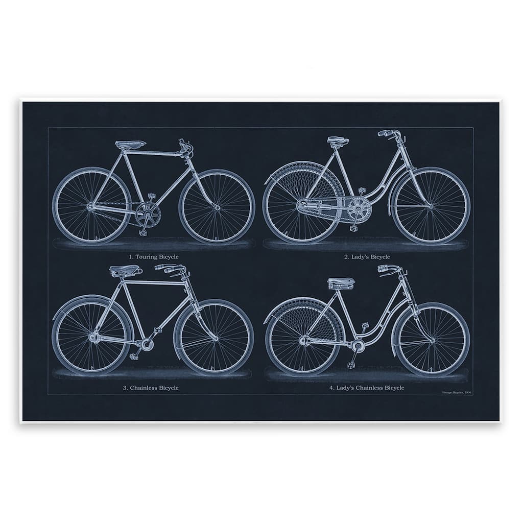 Stupell Traditional Bicycle Styles Diagram Wall Plaque Art Design By Phillipa Katz