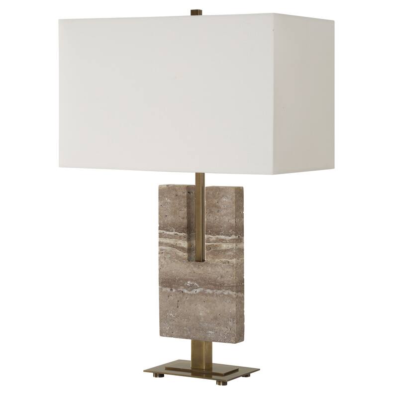 Uttermost Turning Point Travertine Table Lamp - 26" H X 17" W X 10" D
