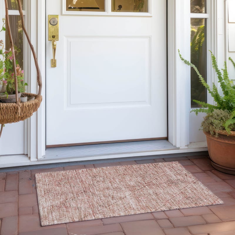 Machine Washable Indoor/ Outdoor Moroccan Boho Chantille Rug