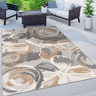 World Rug Gallery Modern Floral Indoor/Outdoor Area Rug