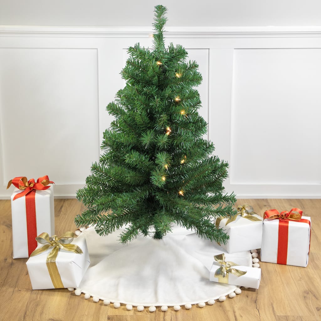 3' Green Medium Blackwater Fir Artificial Christmas Tree Clear Lights - 3 Foot
