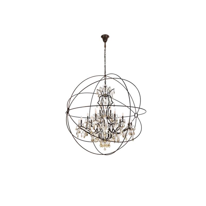 Royce Edge 25-Light Dark Bronze Chandelier - dark bronze (royal cut clear crystals)