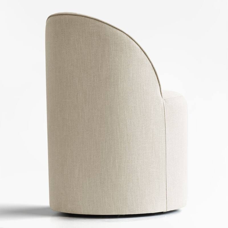 Linen Upholstered Dining Chair with Castors (Set of 2)