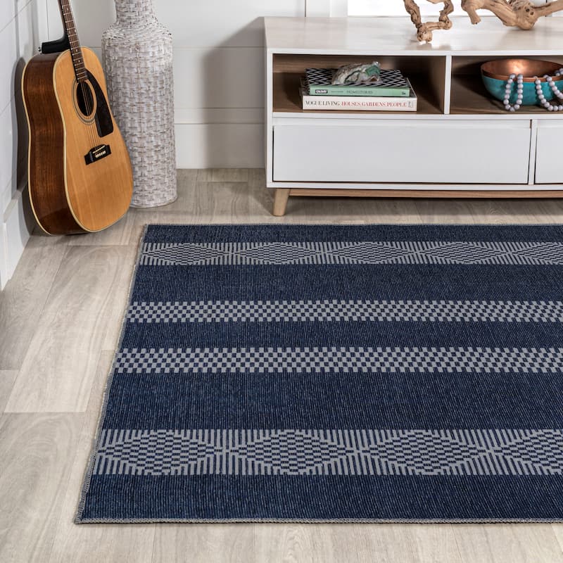 JONATHAN Y Bande Bohemian Medallion Textured Weave Machine Washable Area Rug