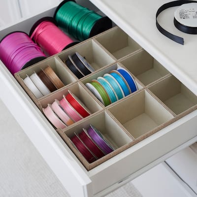 Household Essentials Drawer Organizer Tray with Fabric Cover - 12.0"L x 12.0"W x 3.0"H