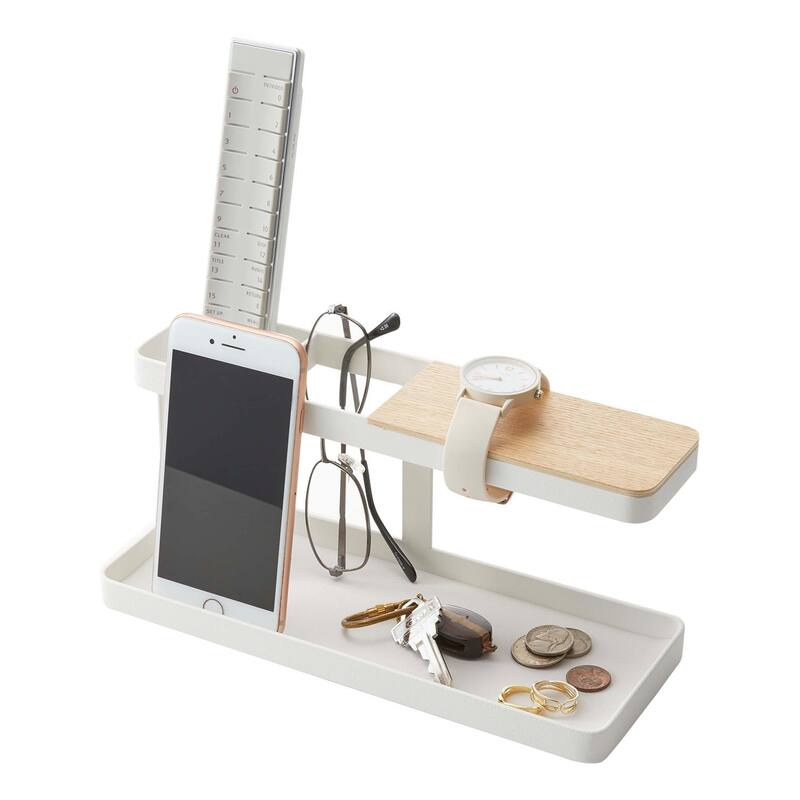 Yamazaki Home Desk Organizer, Steel - L 3.82 x W 9.65 x H 4.45 inches - White