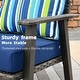 preview thumbnail 27 of 42, OVIOS Outdoor Steel Frame Bench Wicker Stripes Pattern Cushion Loveseat