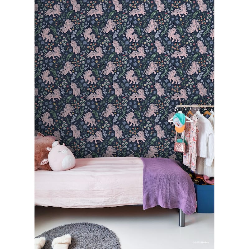 RoomMates My Little Pony Retro Floral Blue Peel and Stick Wallpaper