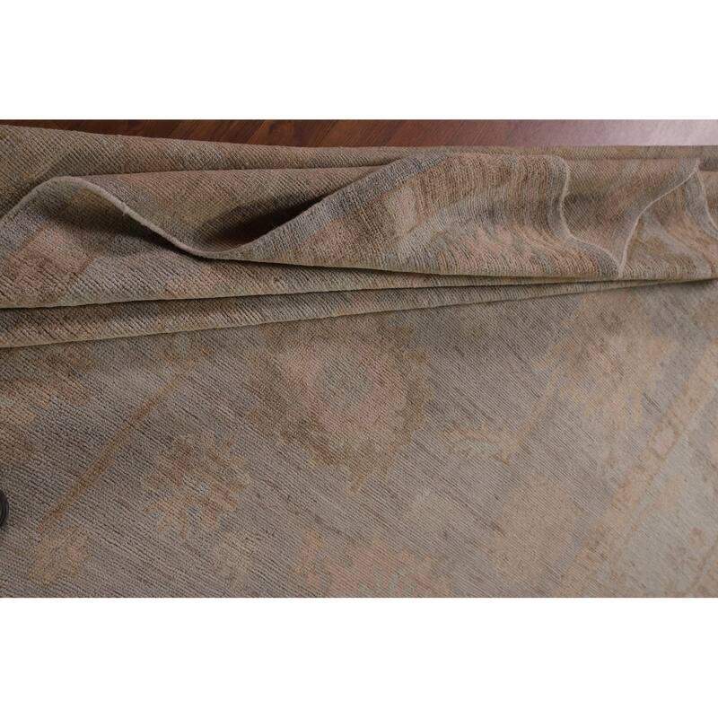 Oushak Vegetable Dye Area Rug Hand-Knotted Wool Carpet - 8'0" x 9'10"