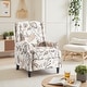 preview thumbnail 17 of 91, Linen Manual Upholstered Recliner with Wood Legs PLANTS BEIGE