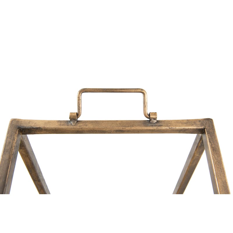 Metal House Shaped Fire Wood Holder with Handle