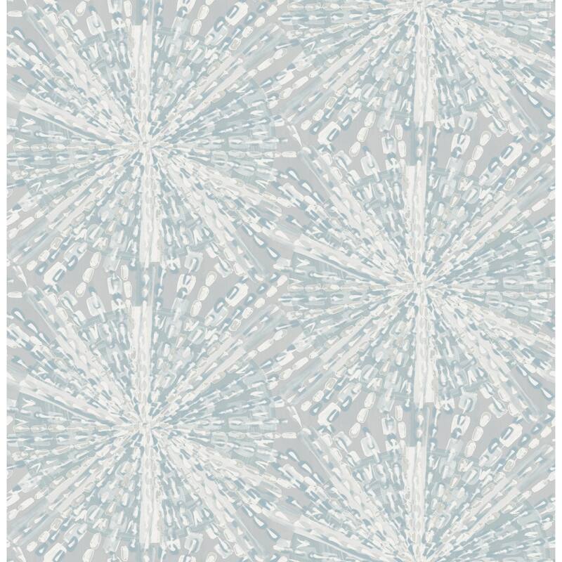 LiLi WhittWhitt Grey Blue Sunburst Peel & Stick Wallpaper