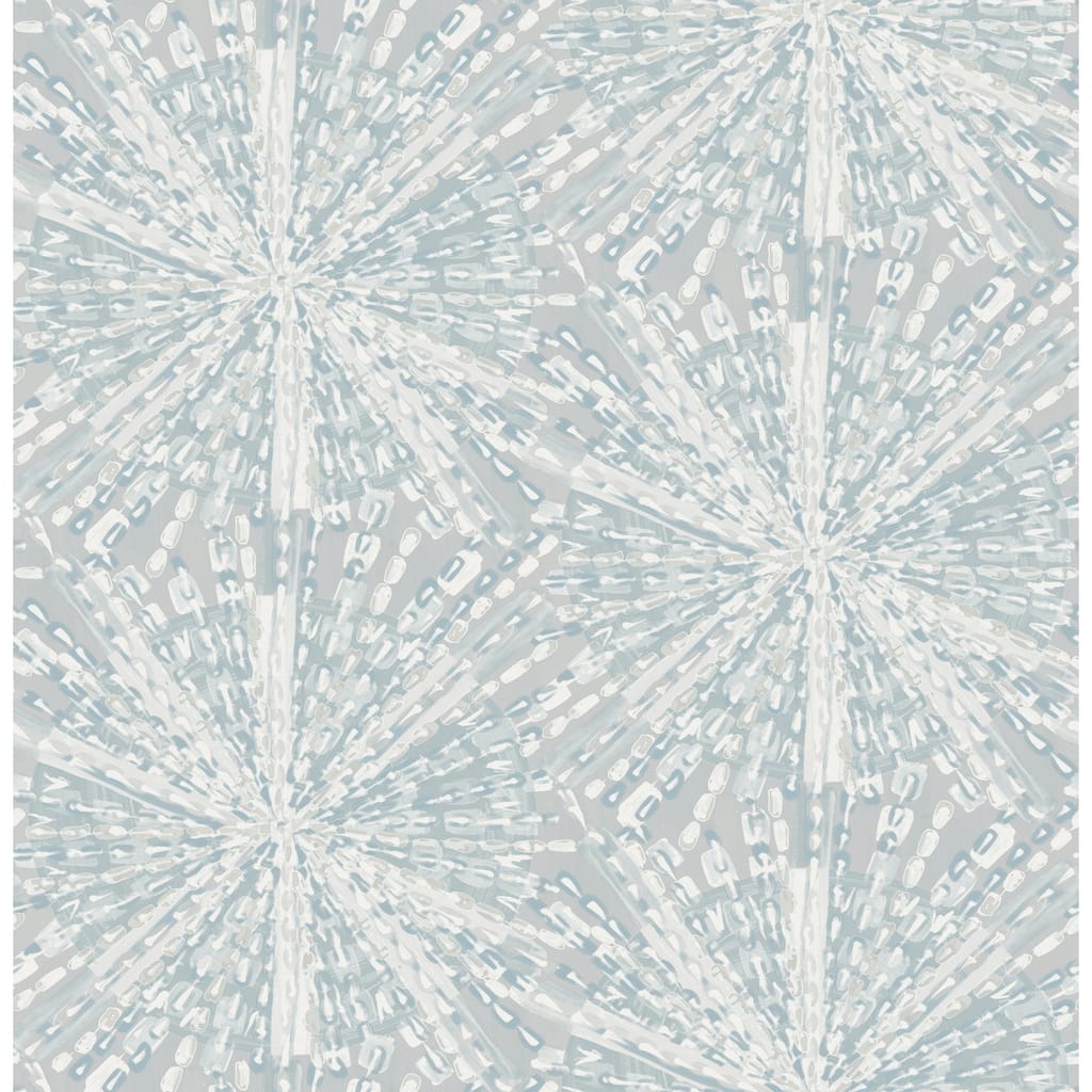 LiLi WhittWhitt Grey Blue Sunburst Peel & Stick Wallpaper