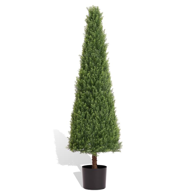 GDFStudio - Valemont 4FT Conical Topiary Cedar Trees Artificial Evergreen Shrubs with UV Resistant Finish
