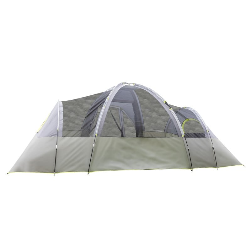 205"W x 102"D x 82"H Family 10-Person Three Rooms Camping Tent