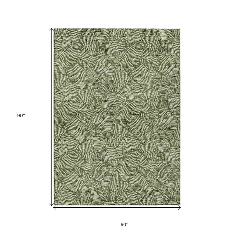 HomeRoots Floral Transitional Rectangle Outdoor Rug