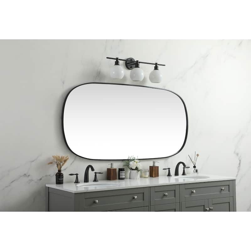 Indigo Home Metal Frame Oval Mirror 30x60 Inch