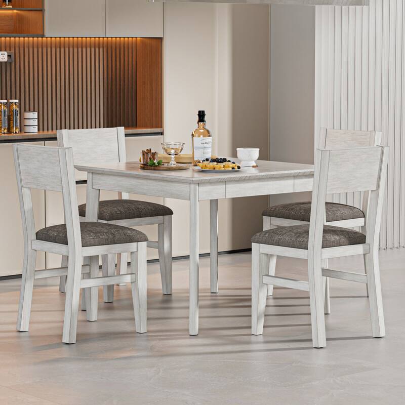 Solid Wood Dining Chairs Set of 2/4/6, Farmhouse Fabric Chairs with Back, Oval Side Chairs for Kitchen
