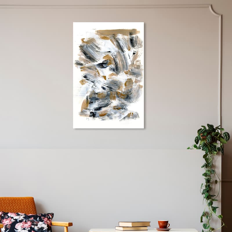 Wynwood Studio Abstract Woodchips White and Modern & Contemporary Wall Art Canvas Print - 30 x 20