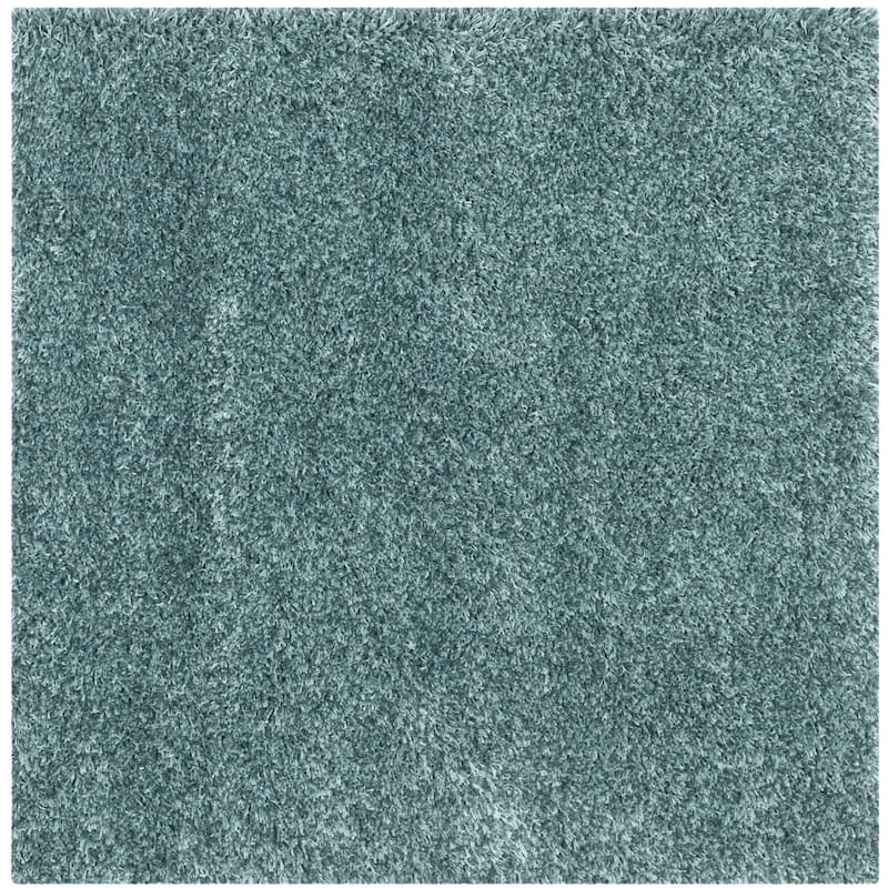 SAFAVIEH New Betsey Shag Ruslana 1.2-inch Thick Rug - 4' Square - Turquoise