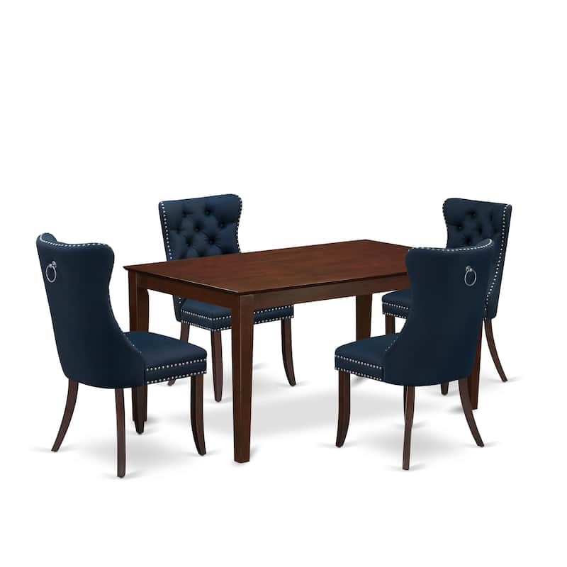 East West Furniture Dining Table Set Consists of a Rectangle Kitchen Table and Parson Chairs, Mahogany (Pieces Options) - CADA5-MAH-29