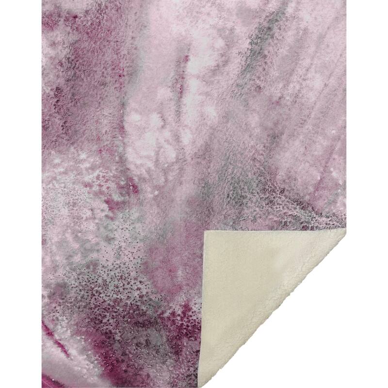 Premium Machine Washable Contemporary Glam Sherpa Throw Blanket