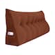 WOWMAX Large Reading Wedge Headboard Pillow for Bed Rest Back Support - King - Brown